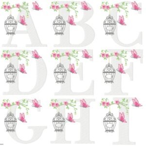 Alfabeto Jardim Com Gaiola