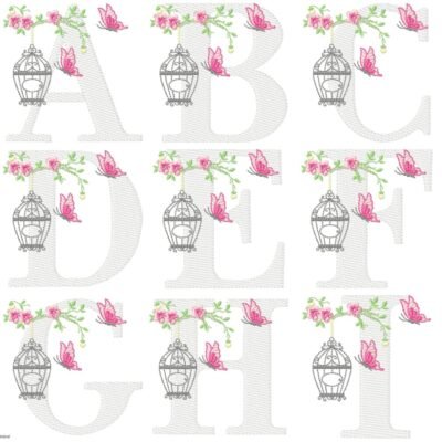 Alfabeto Jardim Com Gaiola