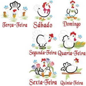 Semaninha Galinhas Aplique