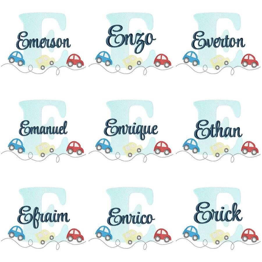 Nomes Meninos Carrinhos