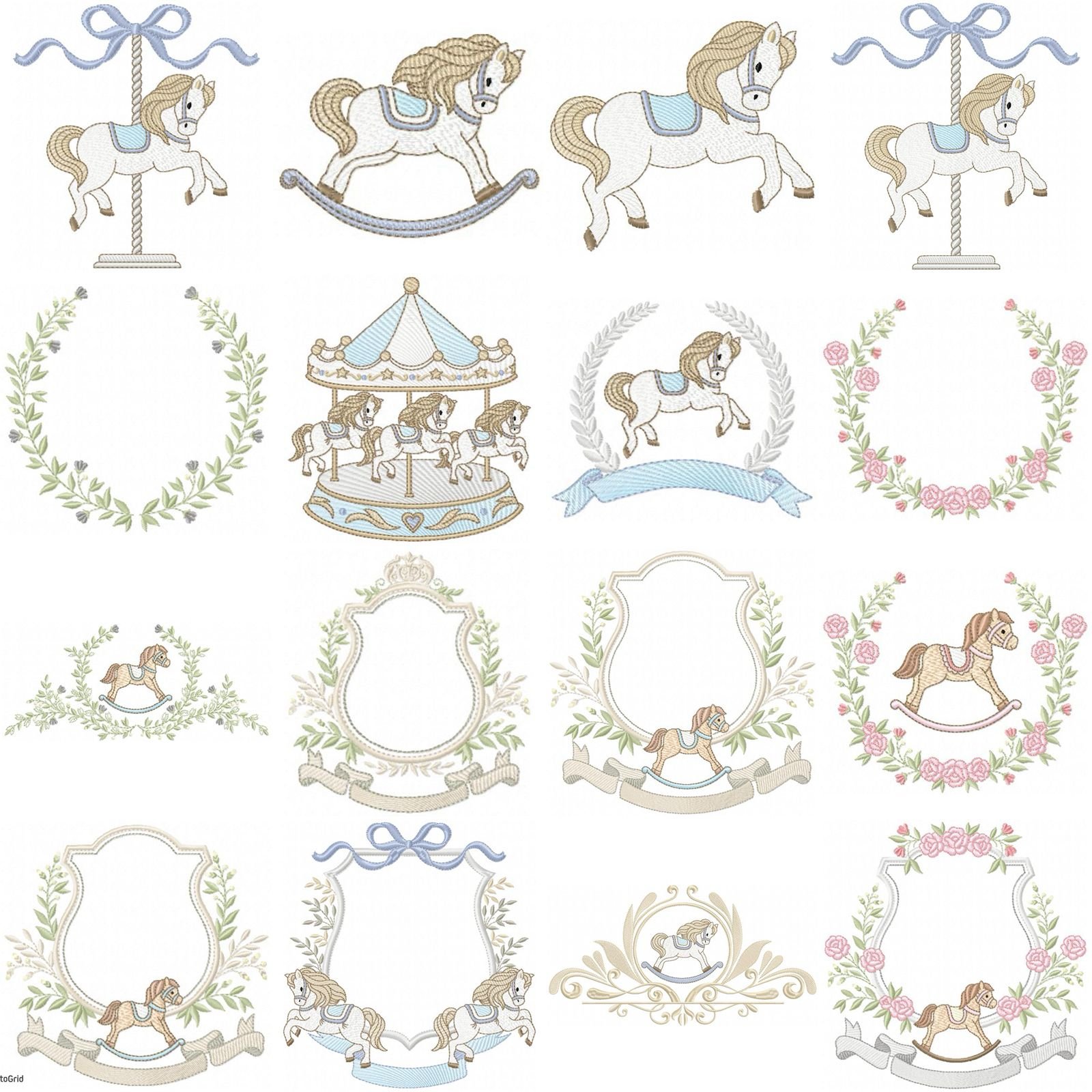 Cavalinhos Menino e Menina Raminhos