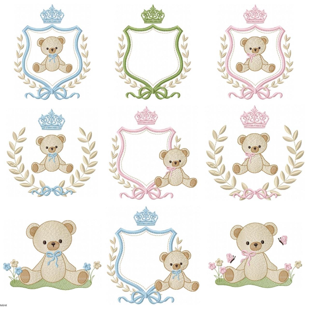 Ursinho Menina Menino Com Brasão