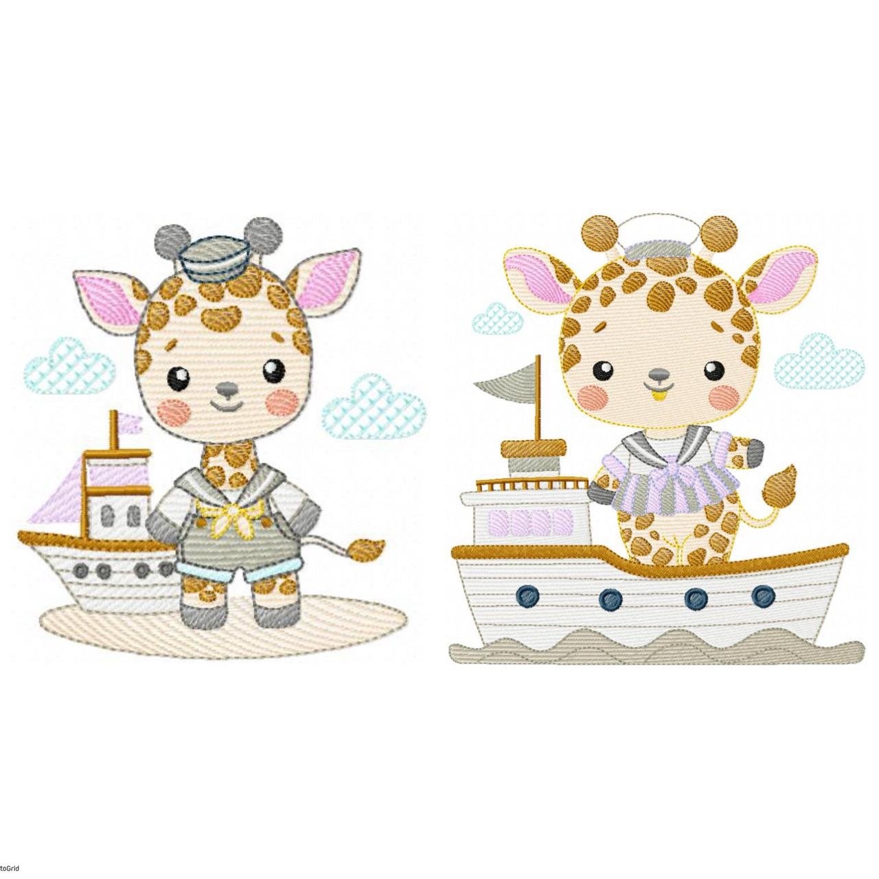 Girafinha Com Barco Marinheiro