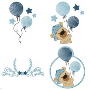 Ursinho Menino Com Balões