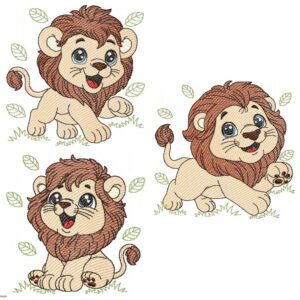 Leão com Folhas Trio