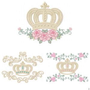 Coroa com Flores e Arabesco