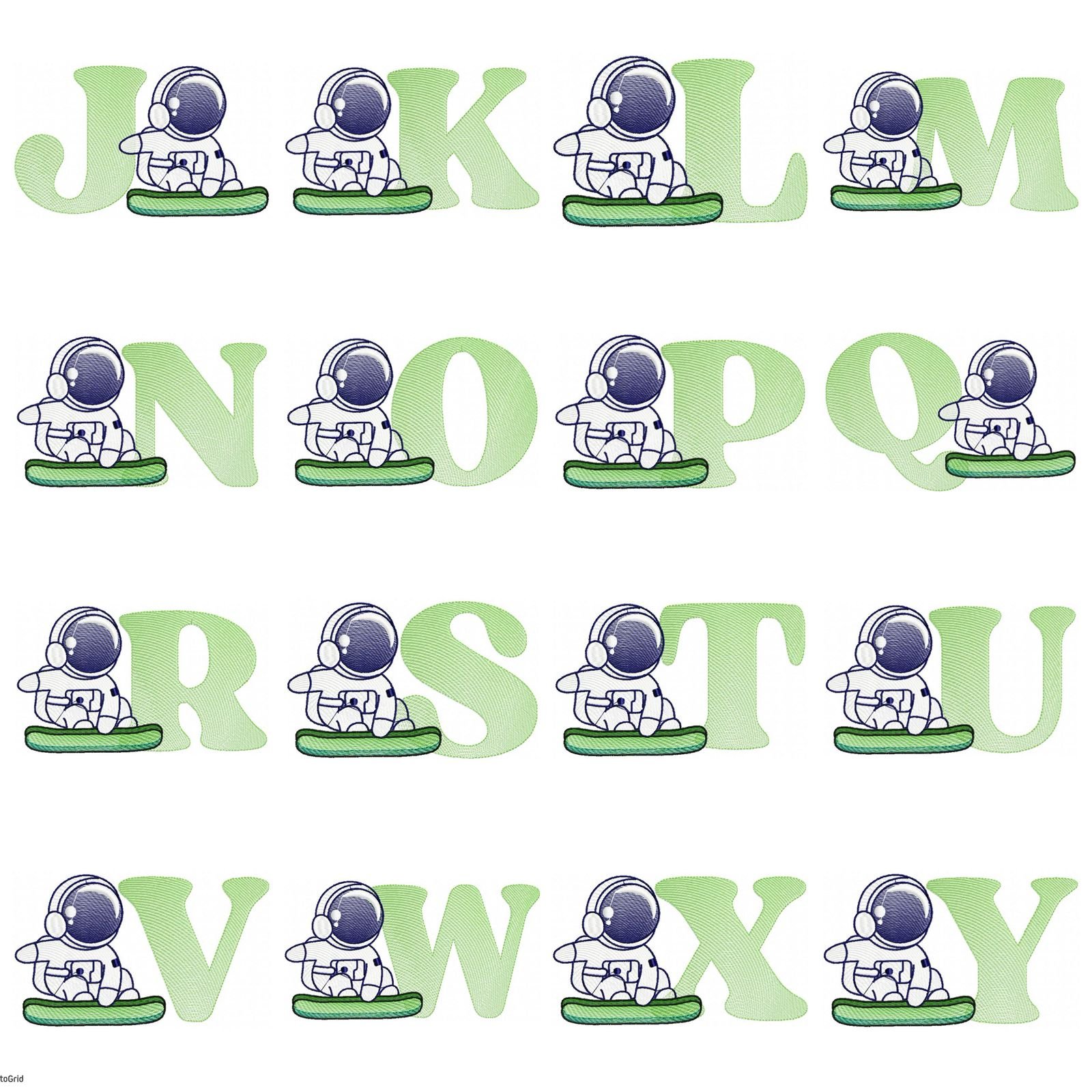 Alfabeto Astronauta Surfando - Imagem 2