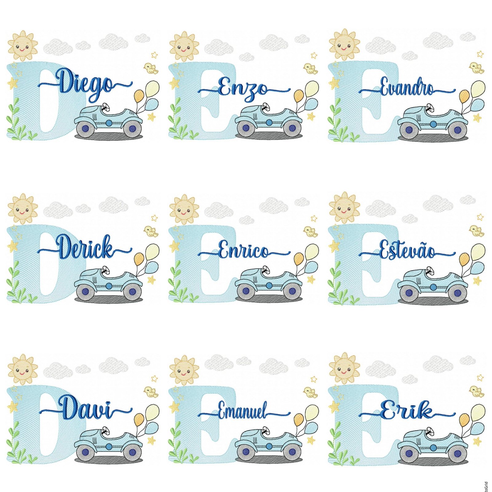 140 Nomes Meninos Carrinhos + Alfaabeto - Imagem 4