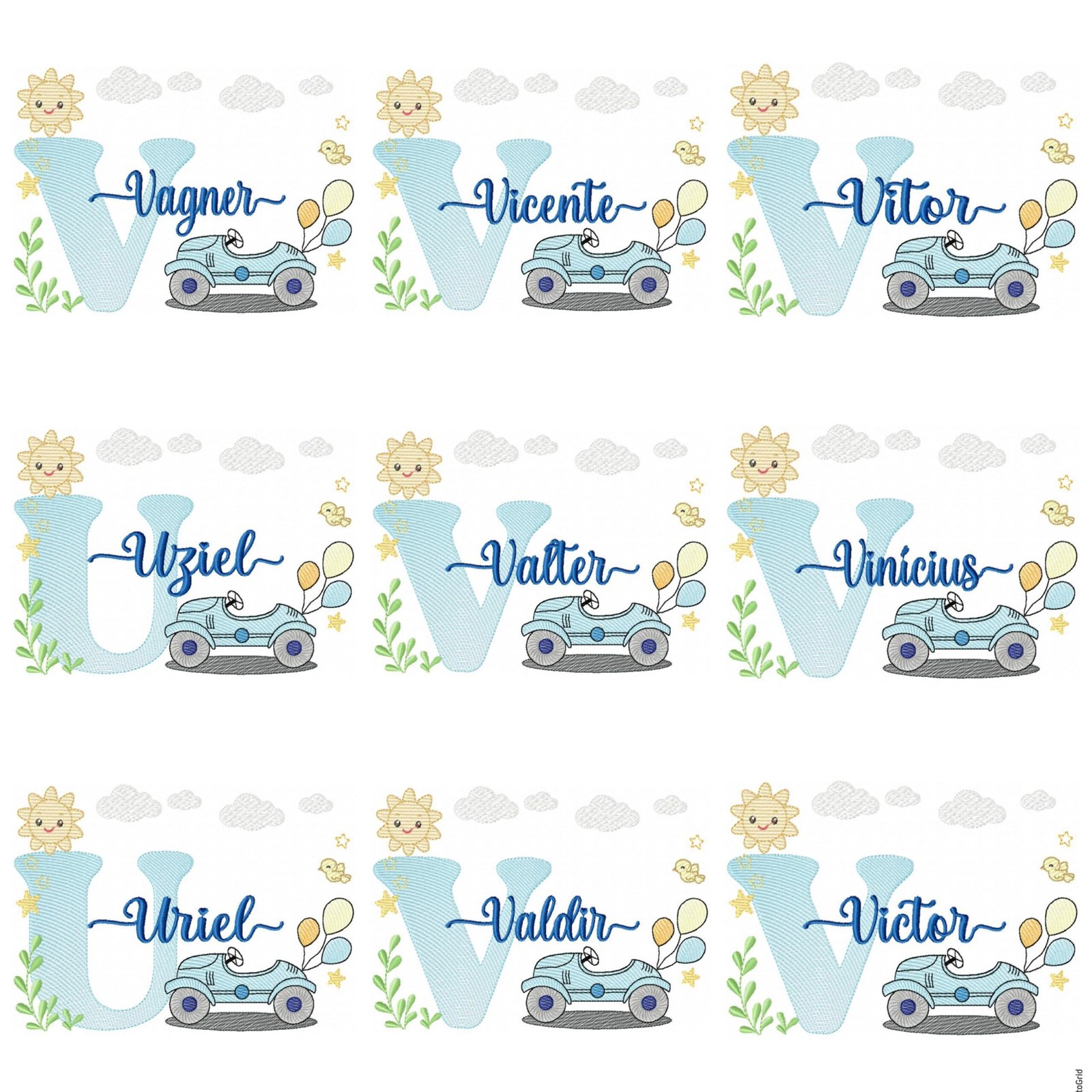 140 Nomes Meninos Carrinhos + Alfaabeto - Imagem 9