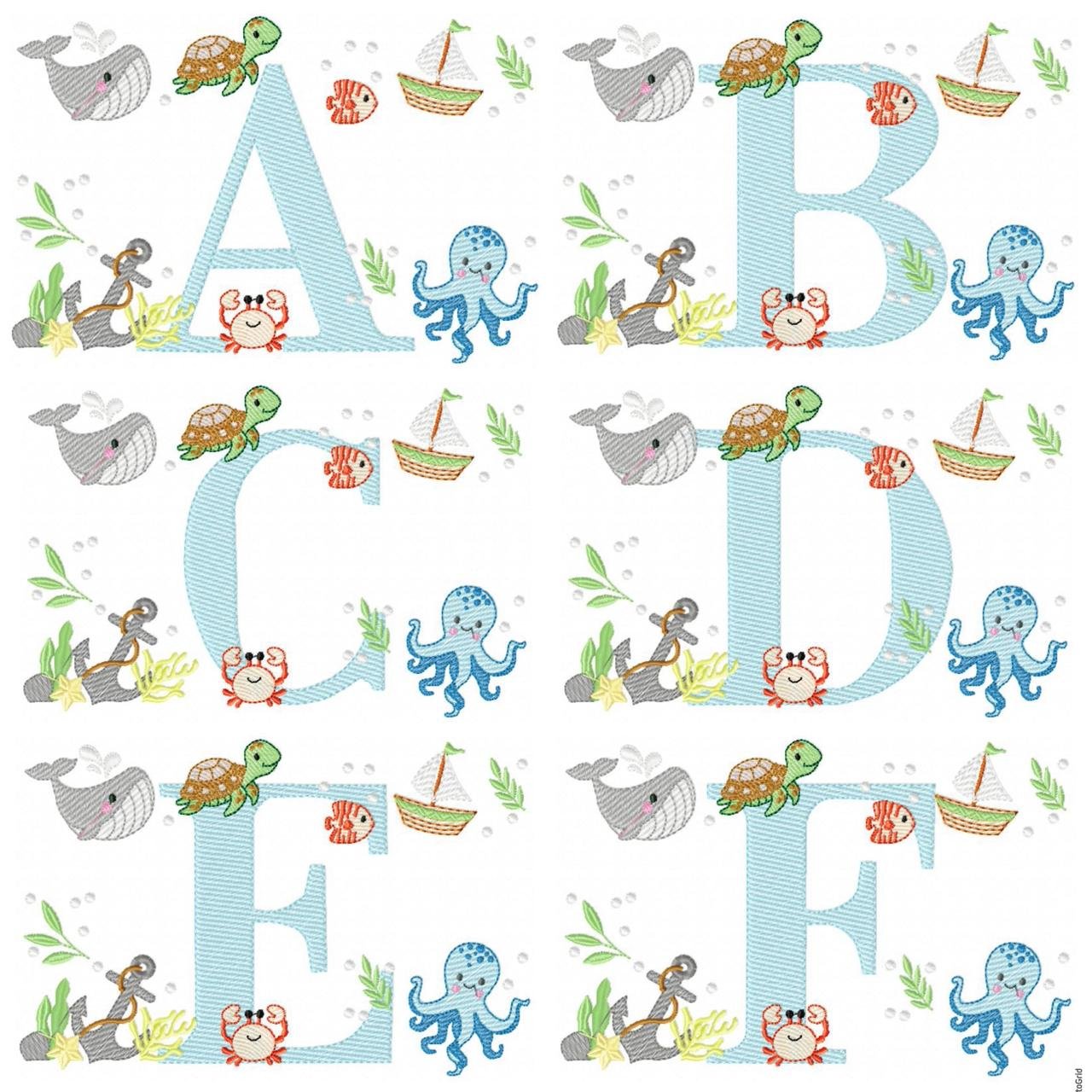 Alfabeto Fundo Do Mar 13x18