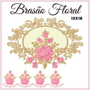 Brasão Luxo Floral + Barrinhas