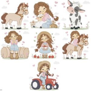 Fazendeira Menina Ovelha Vaquinha