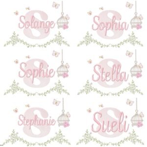 250 Nomes Femininos Gaiola Borboletas Jardim Raminhos Delicado 13x18