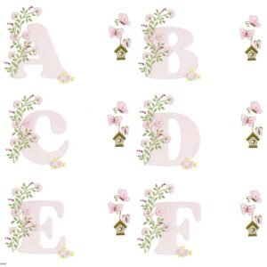 Alfabeto Floral Raminhos Floral