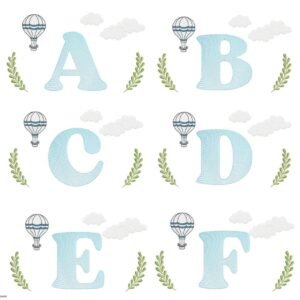 Alfabeto Balões Nuvens