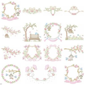 jardim Borboletas Gaiolas no Galho Ramo Laços Arvore