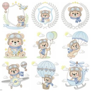 Ursinho Baloeiro Aviador Menino Avião