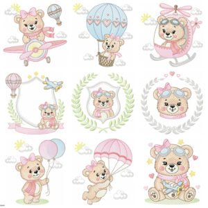 Ursinha Baloeira Aviadora Menina Avião