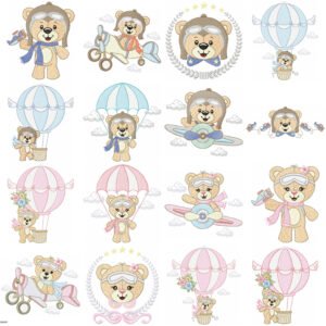 Ursinho Aviador Menino Menina Baloeiro