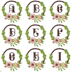 Alfabeto Folhas E Hibisco