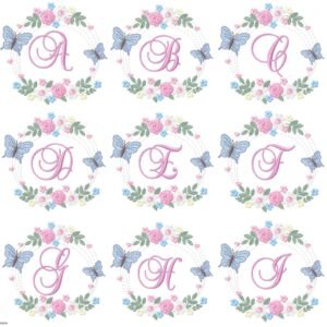 Alfabeto Borboletas Florais Jardim