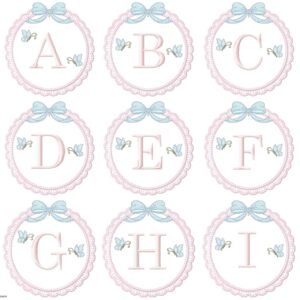 Alfabeto Laço e Borboletas Molduras