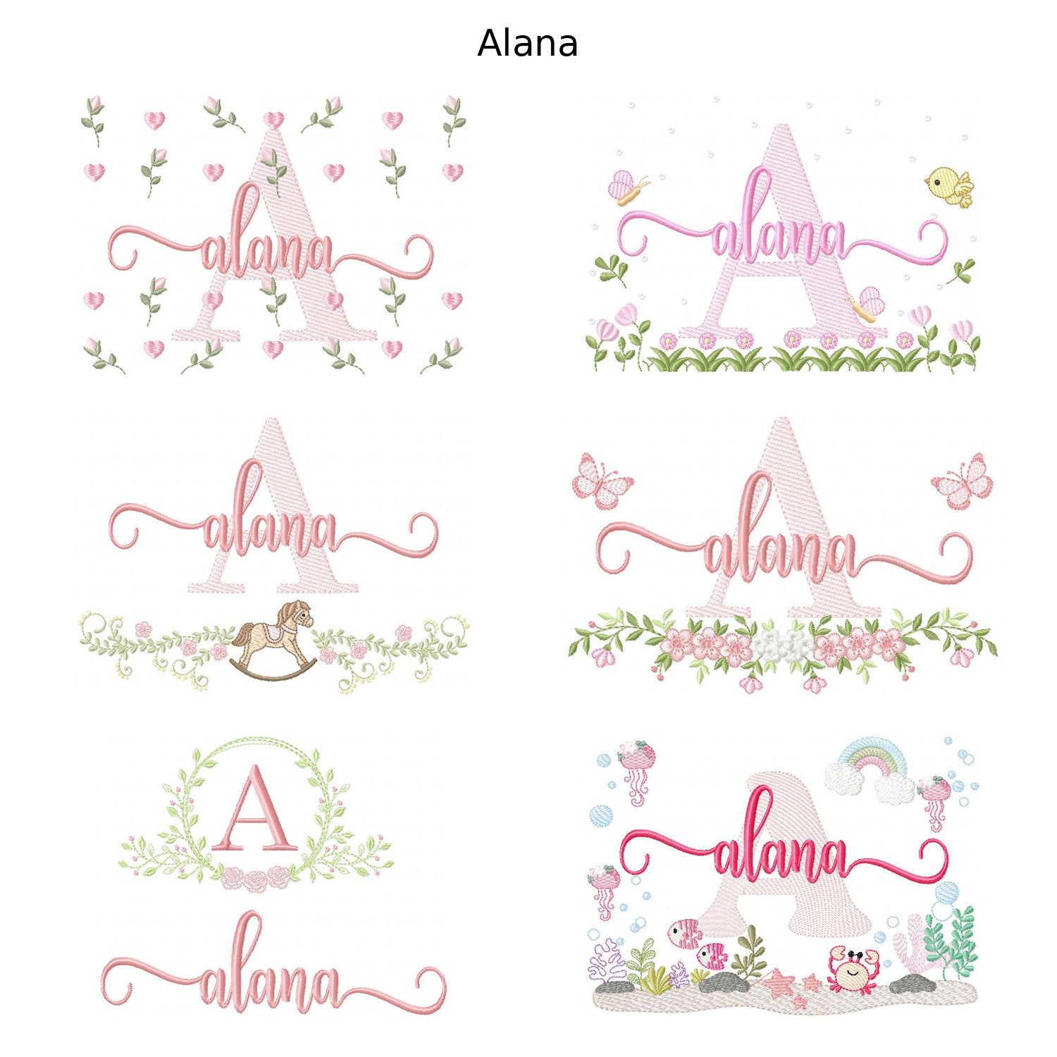 Pacote 6 Nomes Alana