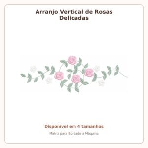 Matriz de Bordado Ramo Horizontal de Rosas