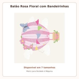 Balão Rosa Menina floral
