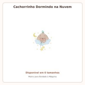 Cachorrinho Dormindo na Nuvem — Matriz de Bordado