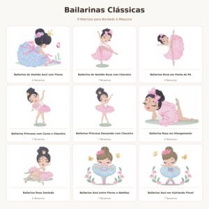 Kit Matrizes de Bordado Bailarinas Clássicas