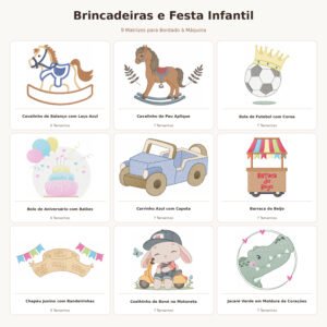 Kit Matrizes de Bordado Brinquedos e Festa Infantil