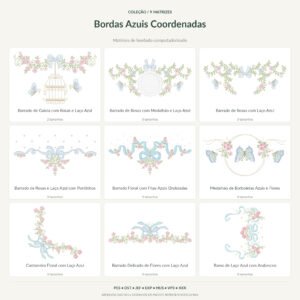 Coleção de Matrizes de Bordas Azuis Coordenadas