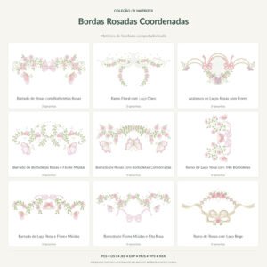 Coleção de Matrizes de Bordas Rosadas Coordenadas