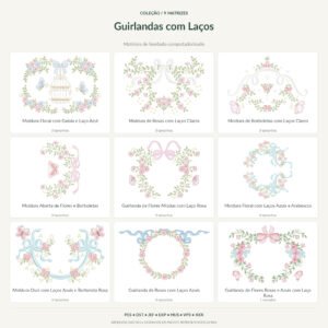 Coleção de Matrizes de Guirlandas com Laços