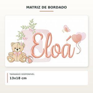 Matriz de Bordado Ursinha com Balões Eloá