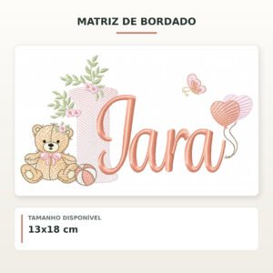 Matriz de Bordado Ursinha com Balões Iara