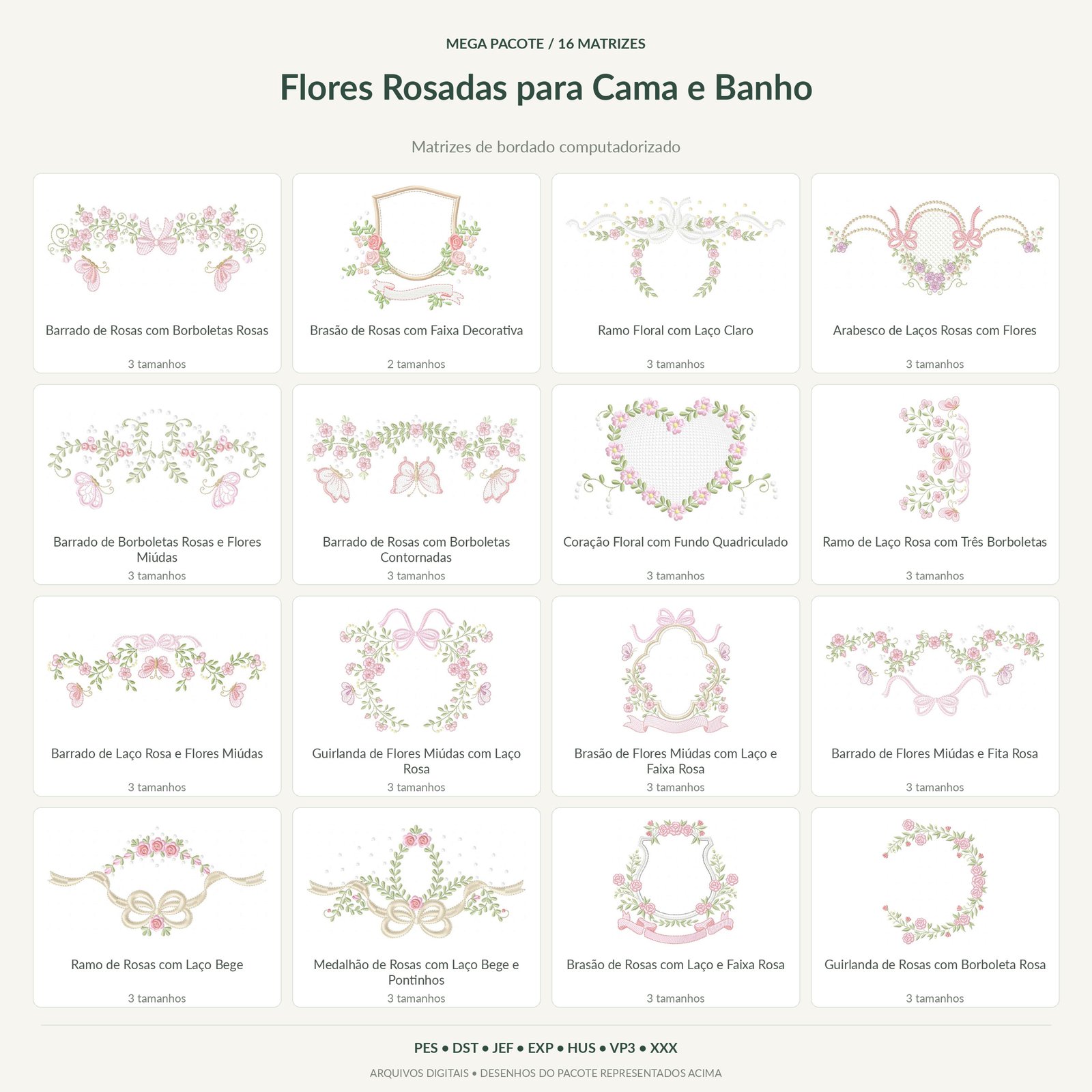 Mega Pacote de Flores Rosadas para Cama e Banho