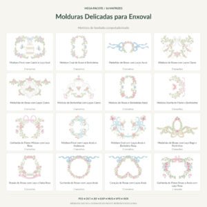 Mega Pacote de Molduras Delicadas para Enxoval