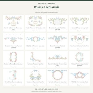 Mega Pacote de Rosas e Laços Azuis