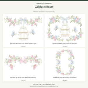 Mini Pacote de Gaiolas e Rosas