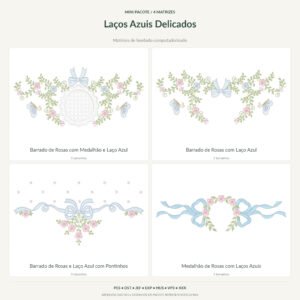 Mini Pacote de Laços Azuis Delicados