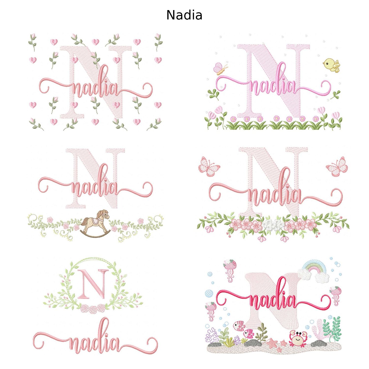 Pacote 6 Nomes Nadia