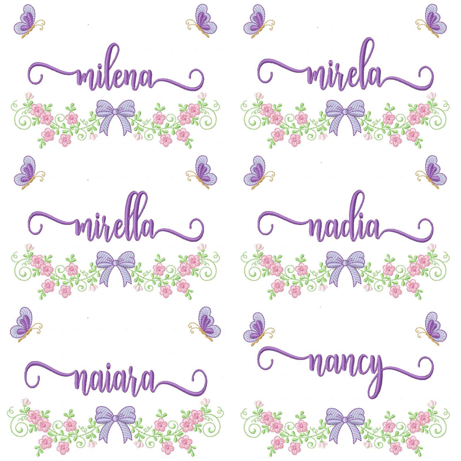 200 Nomes Femininos Jardim Floral com Borboletas - Imagem 24
