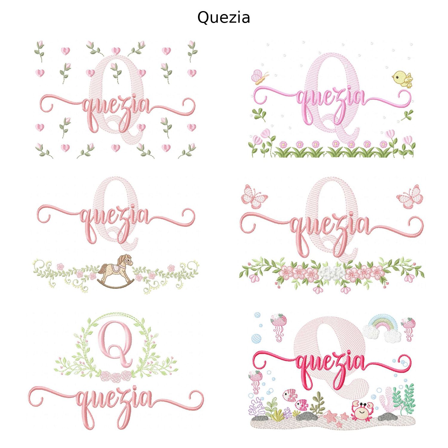 Pacote 6 Nomes Quezia