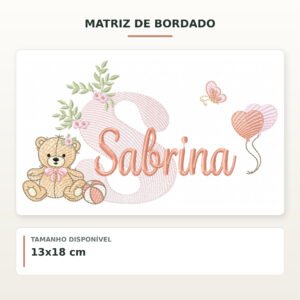 Matriz de Bordado Ursinha com Balões Sabrina