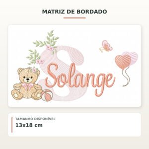Matriz de Bordado Ursinha com Balões Solange