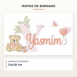 Matriz de Bordado Ursinha com Balões Yasmim