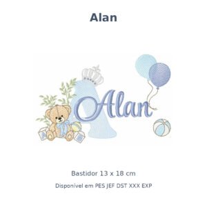 Matriz Nome Alan Ursinho Com Balão e Coroa