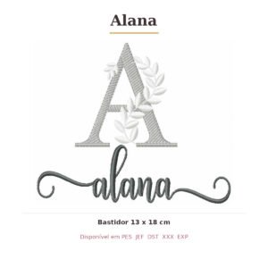 Matriz de Bordado Nome Alana Ramos